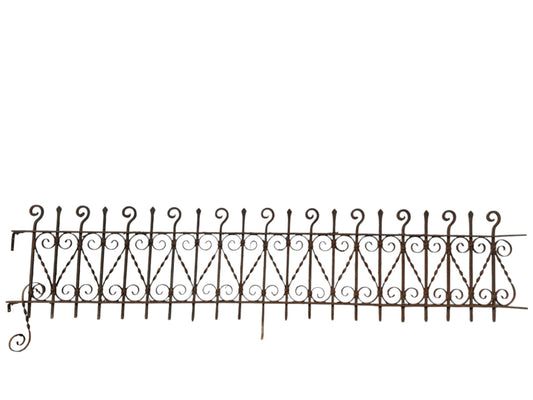 Antique Wrought Iron Garden Gate - 17" Tall x 89" Long - GA20860