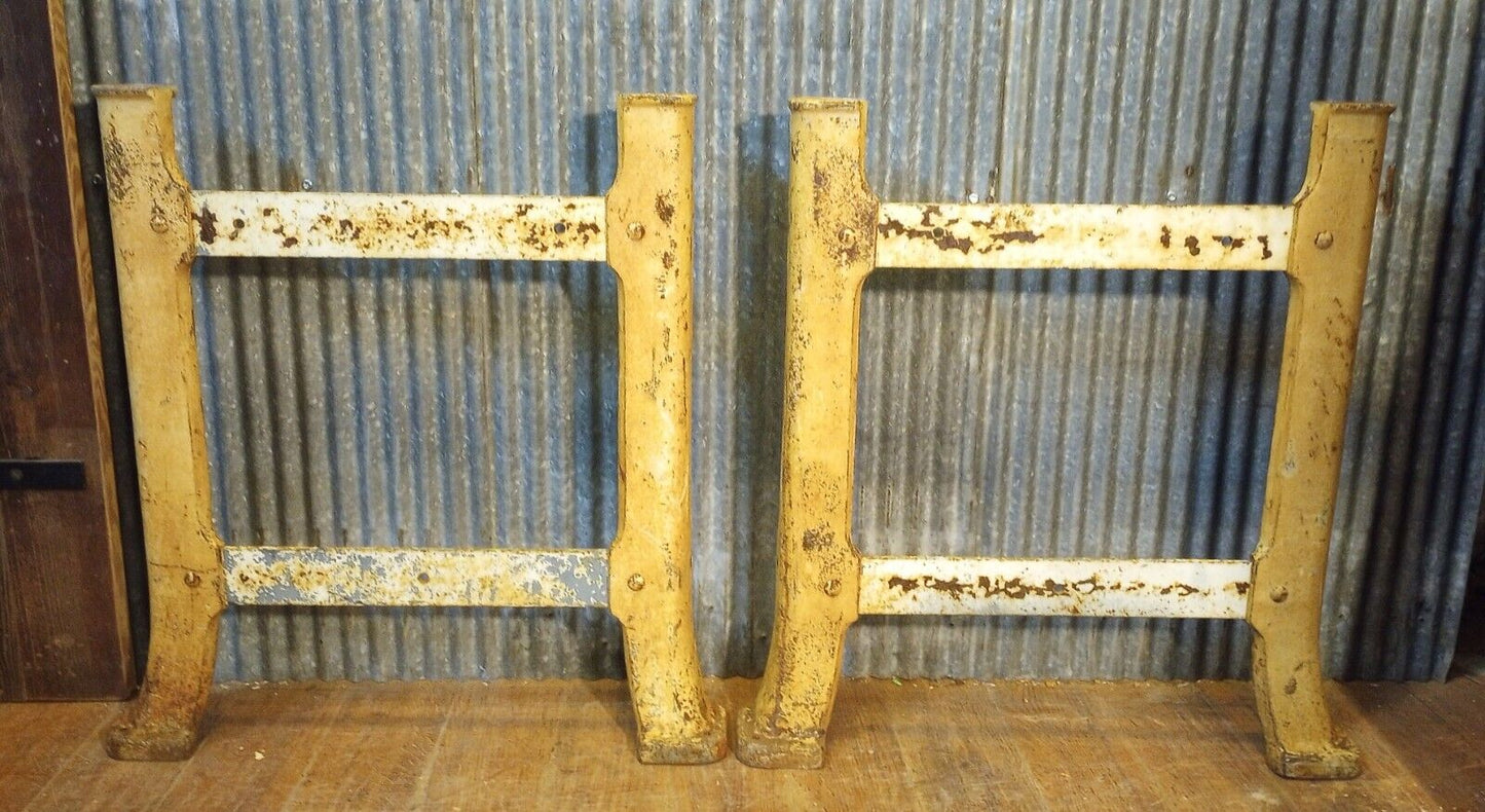 Pair of Cast Iron Machine Legs 27 3/8" Tall x 26" Wide