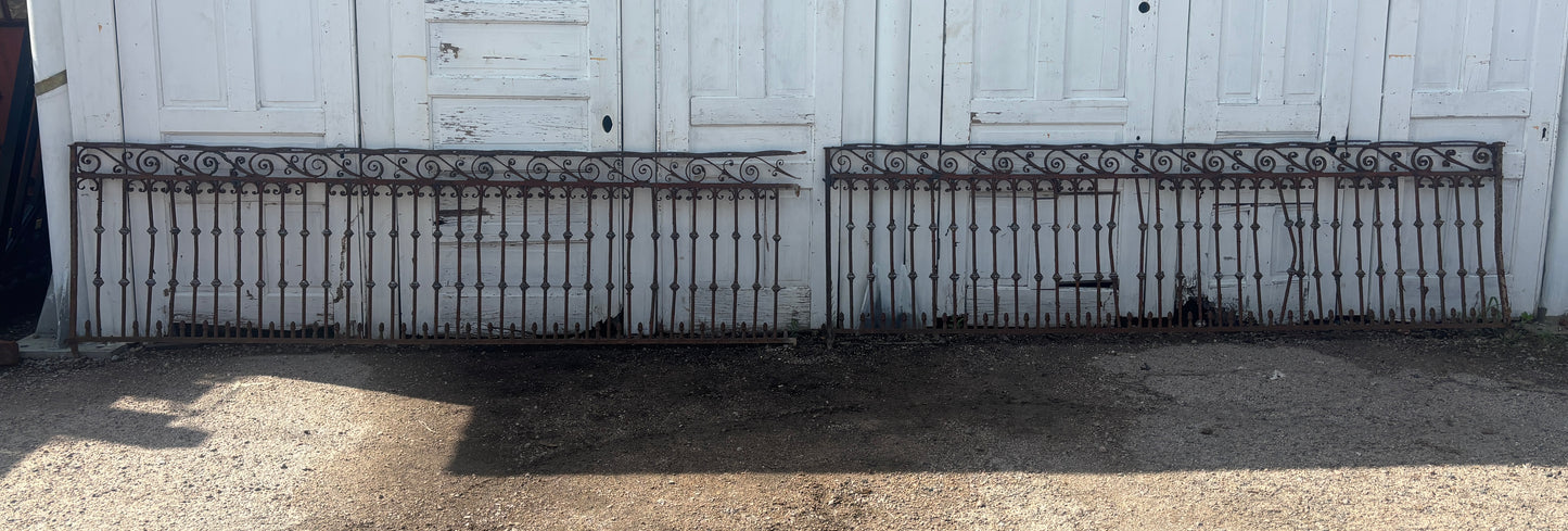 19 Feet of Iron Fence Panels GA21304
