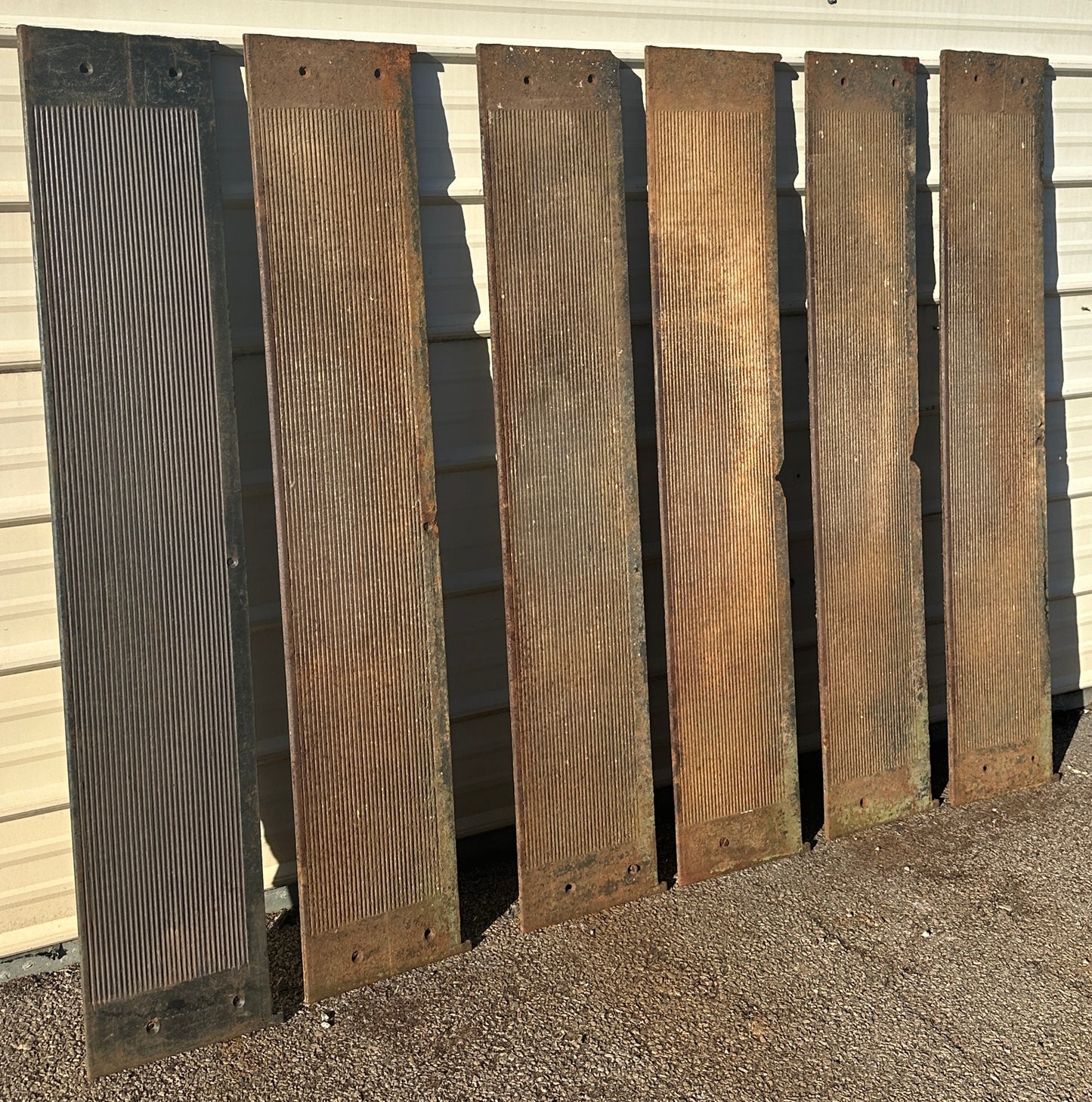 Set of 6 - 57" Wide Cast Iron Stair Treads GA20822