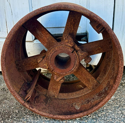 Antique Industrial Salvaged Cast Iron Wheel GA20898