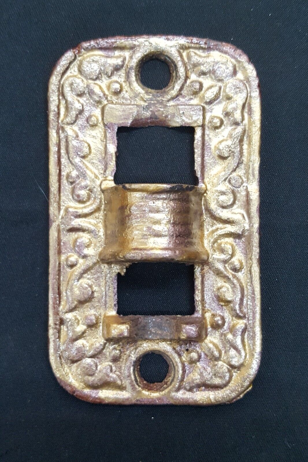 Ornate Cast Iron Victorian Fiigree Oil Lamp Sconce with Wall Bracket
