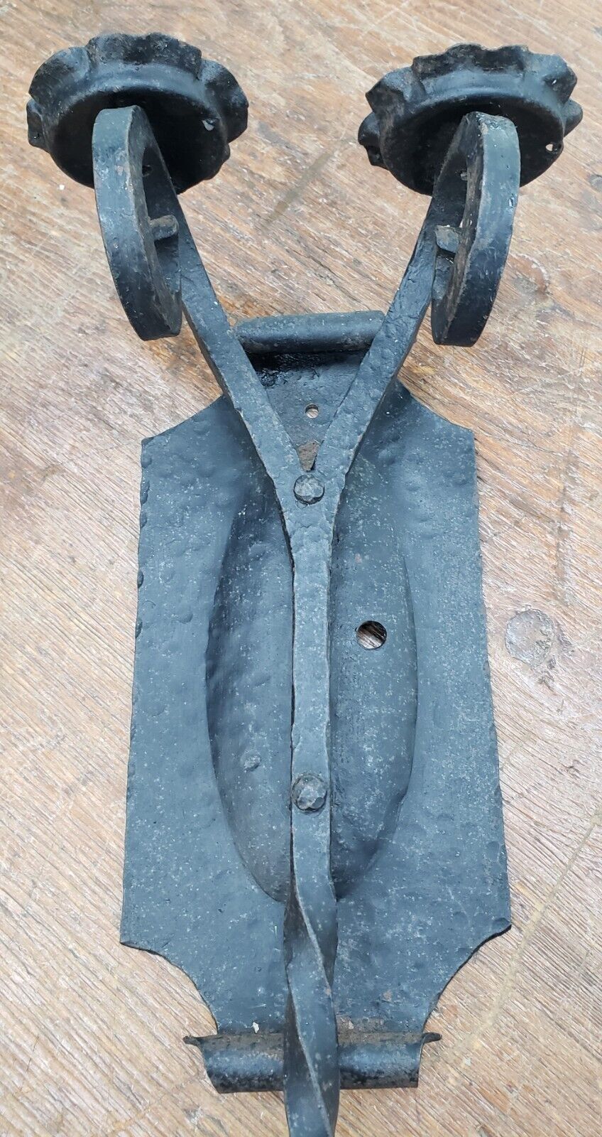 Pair of Unique Wrought Iron Double Candle Wall Sconces 19" Tall x 8" Wide GA9823