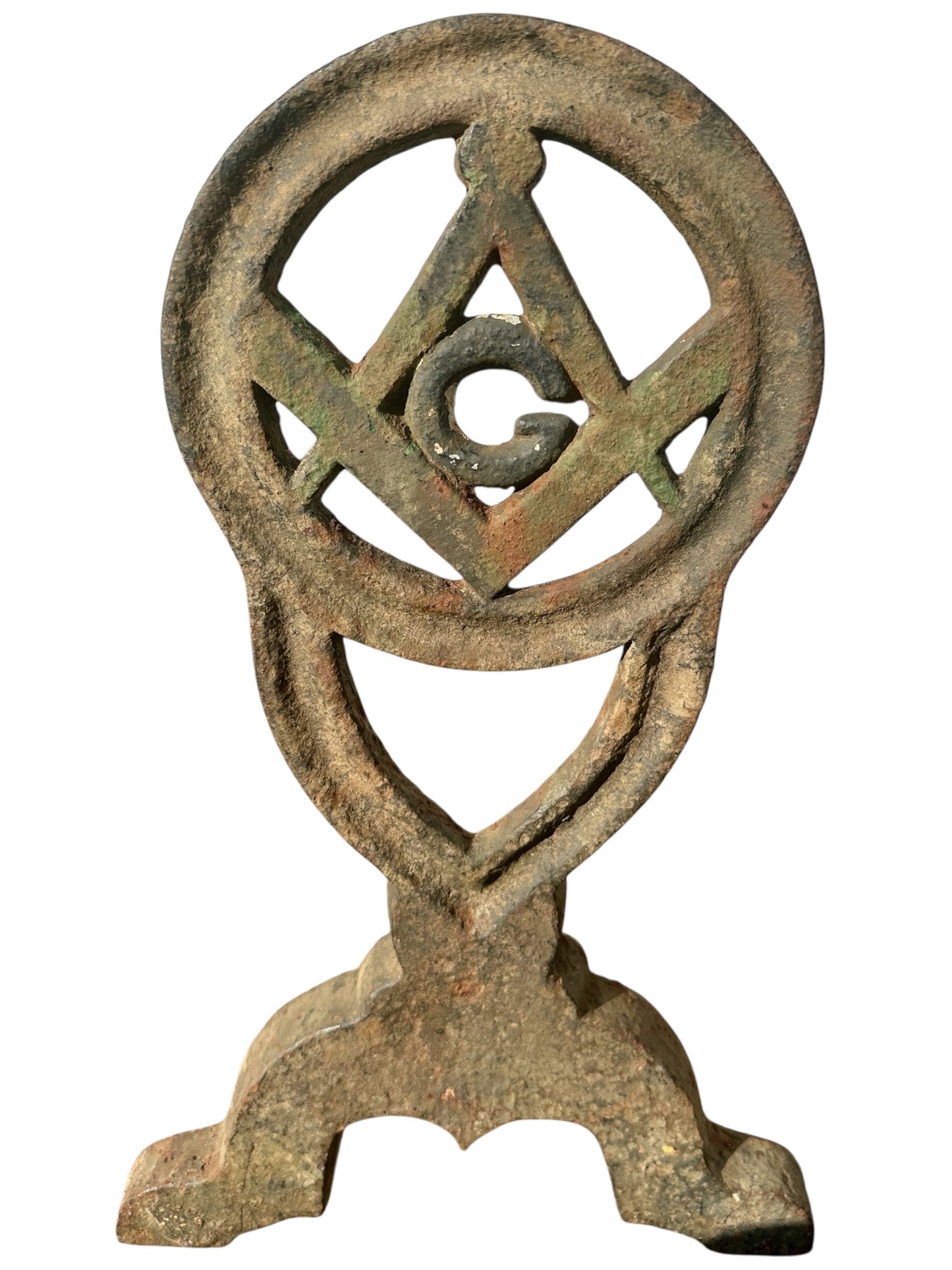 RARE Pair of Restored Masonic Cast Iron Andiron