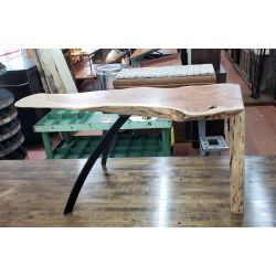 Custom Designed Red Cedar & Iron Waterfall Table #redcedar