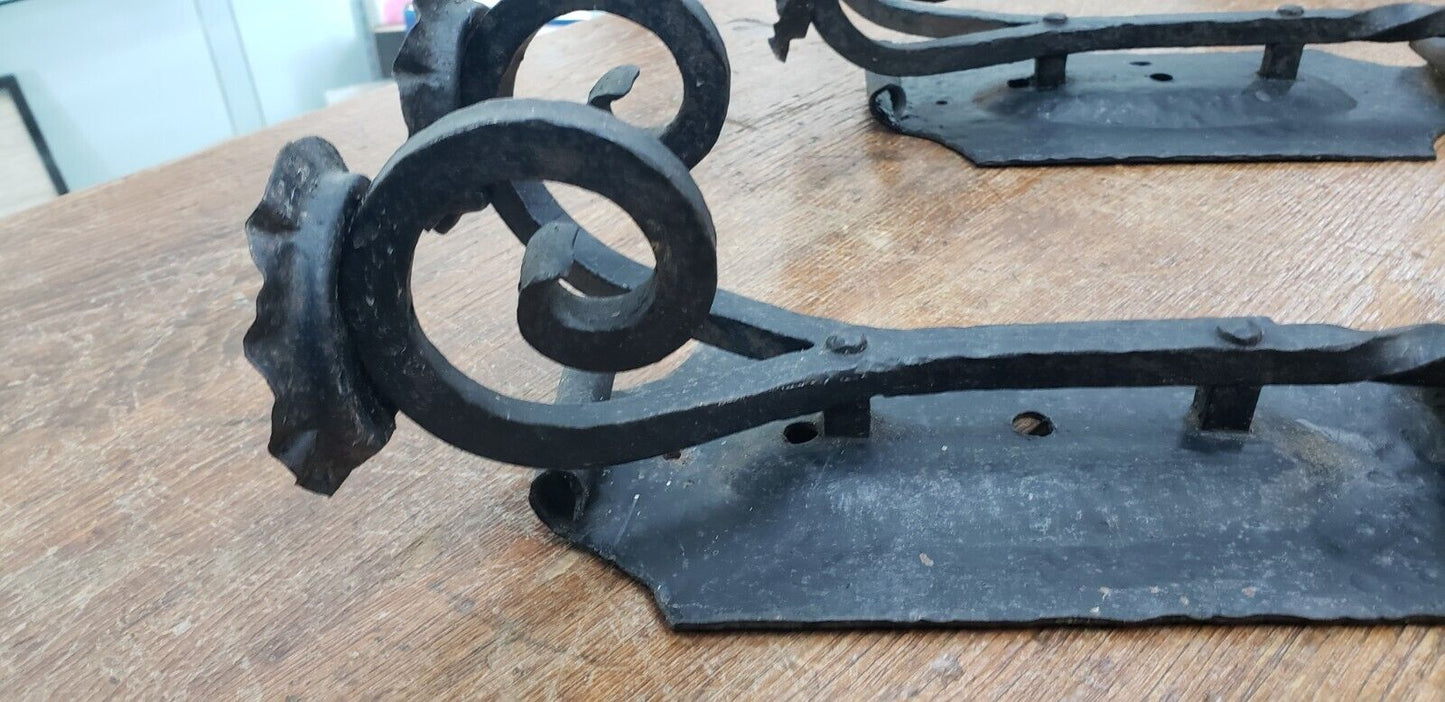 Pair of Unique Wrought Iron Double Candle Wall Sconces 19" Tall x 8" Wide GA9823