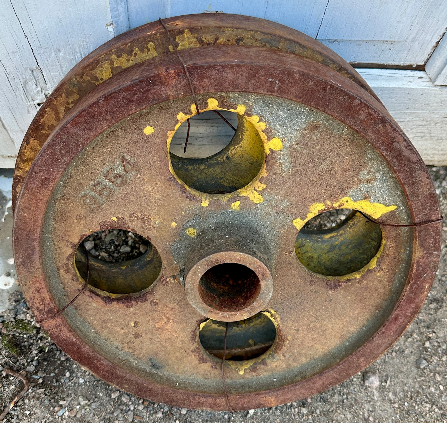 Pair of Industrial Cast Iron Cart Wheels GA20941