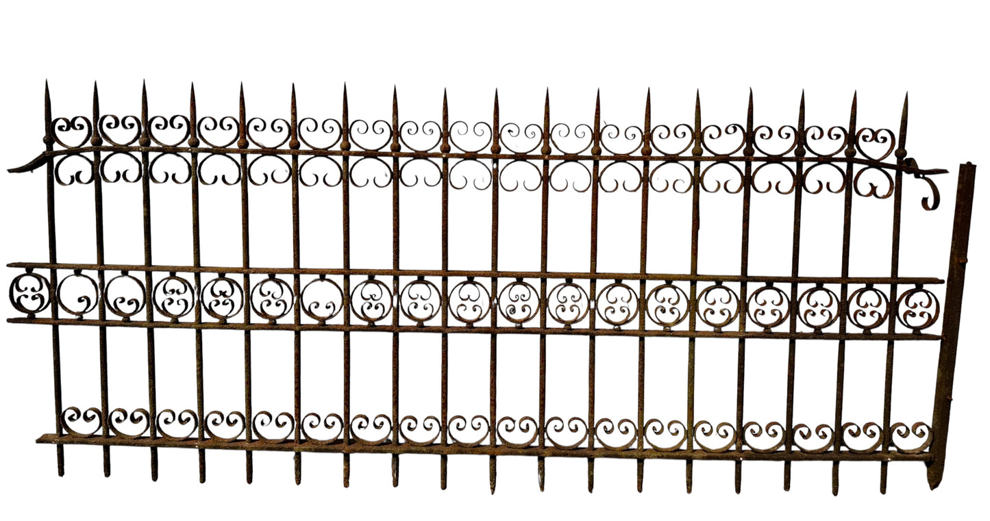 47+ Feet of Antique Wrought Iron Fencing GA20817