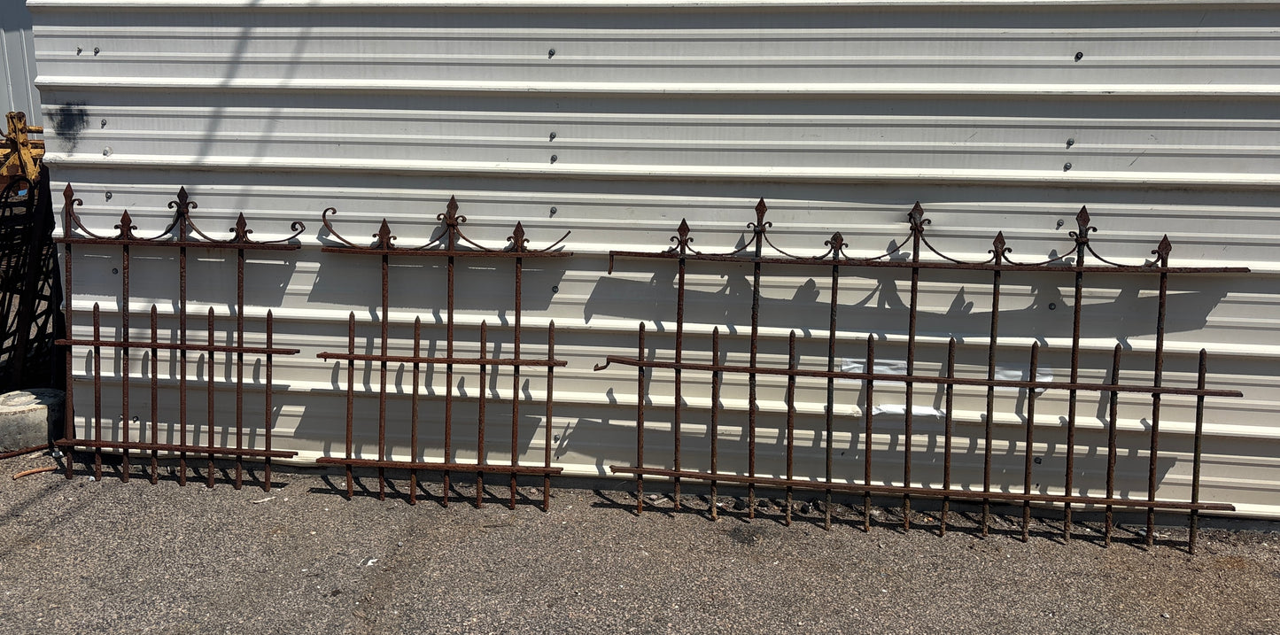 107.5 Feet of Wrought Iron Victorian Fence Panels GA21243