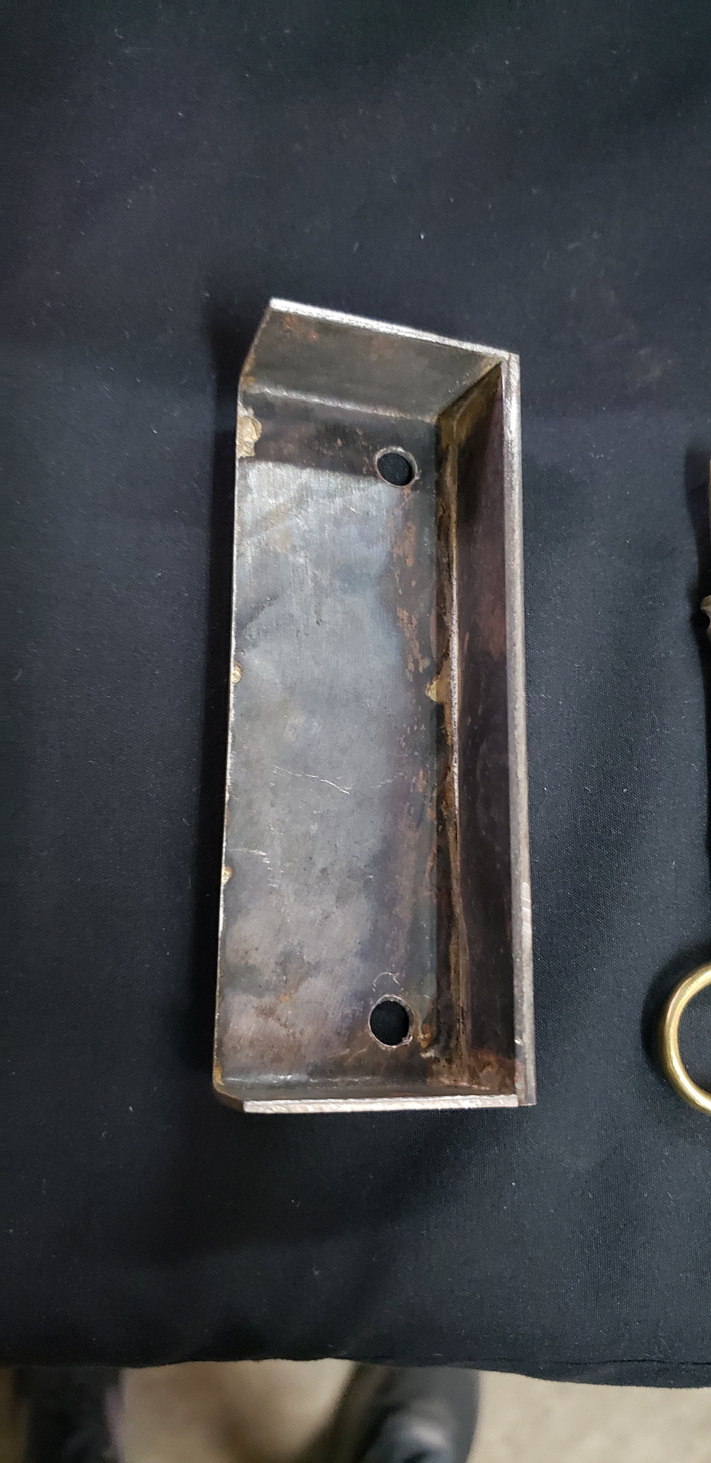 Restored Right Side Carpenter Style Rim Lock Set w/ Key 6 1/2" x 4 1/8" GS00991