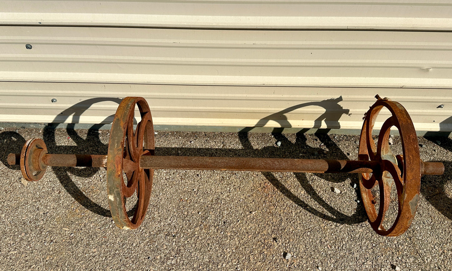 Pair of Industrial Salvage Pulley Wheels GA20915