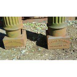 Pair of Tall Solid Cast Iron Newel Posts #GA84