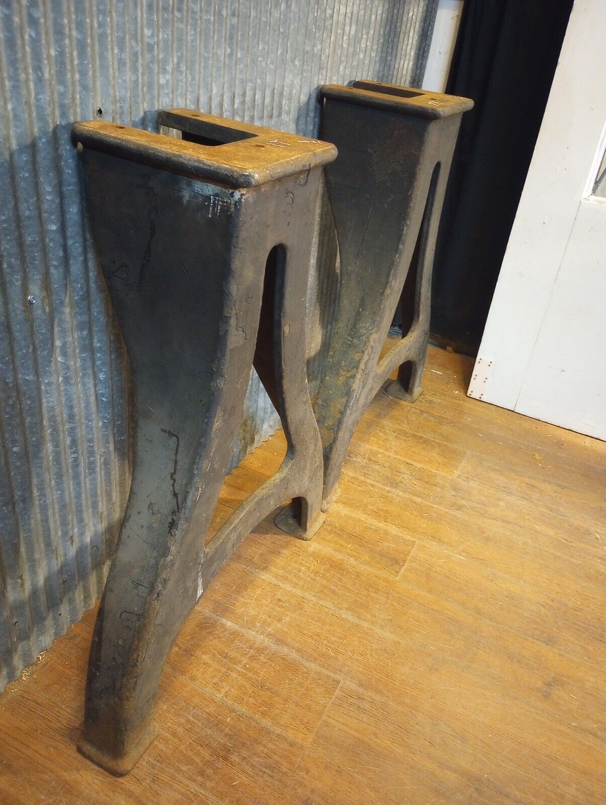 Pair of Cast Iron Machine Legs 31" Tall x 25" Wide