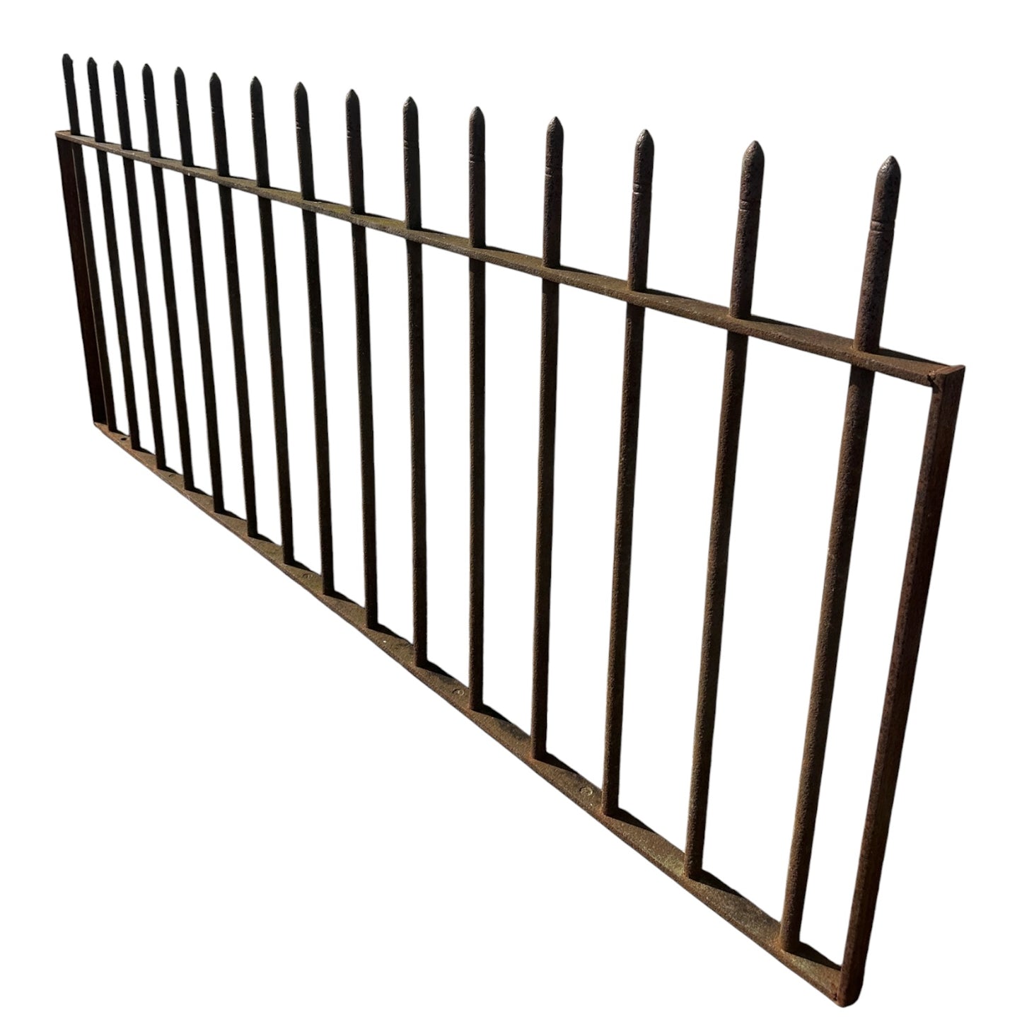 Antique Wrought Iron Picketed Garden Gate - 72" W x 32.5" T - GA20984