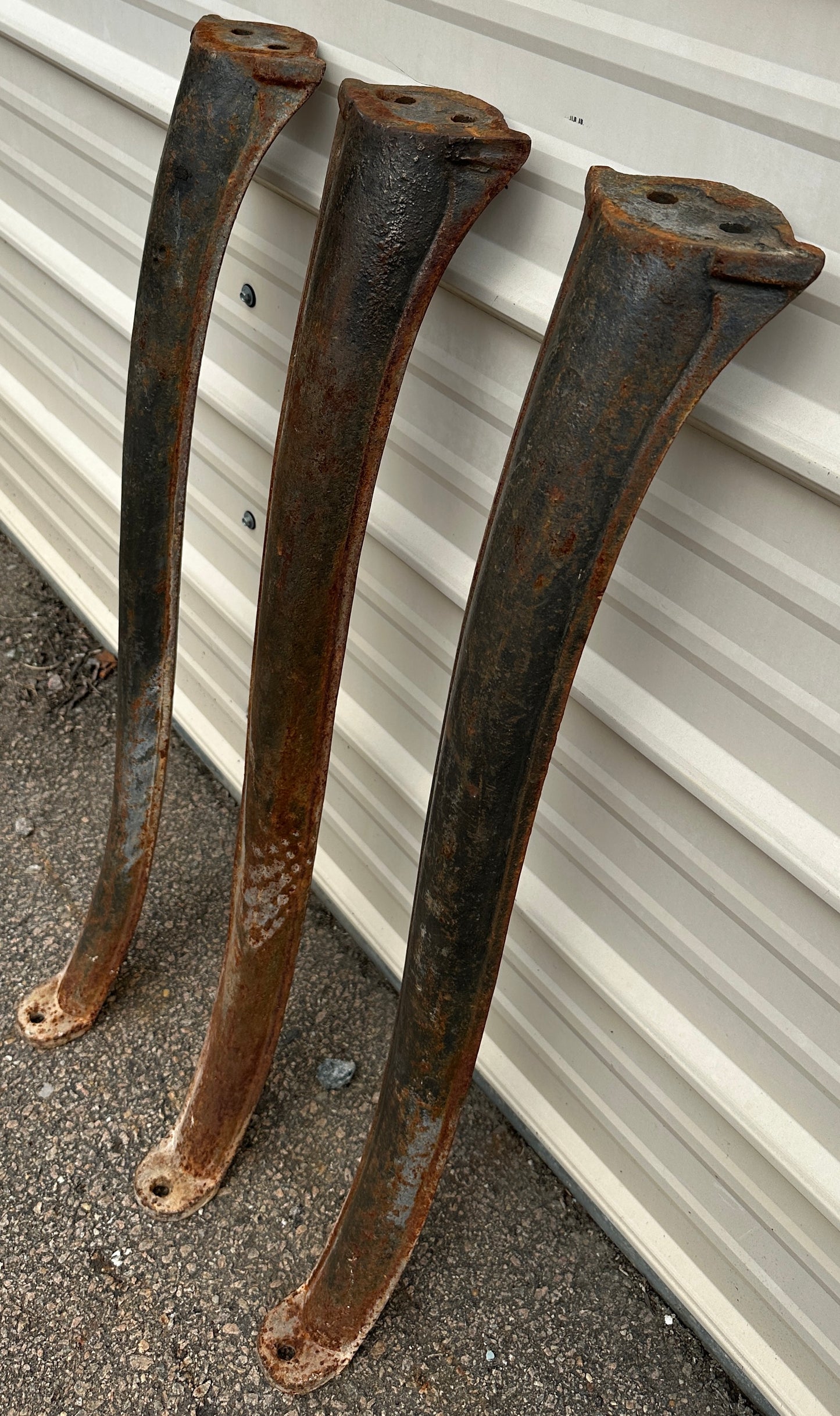 Set of 3 Antique Cast Iron Industrial Table Legs GA20378