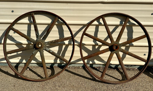 Pair of Antique Industrial Cast Iron Jigsaw Wheels GA20913