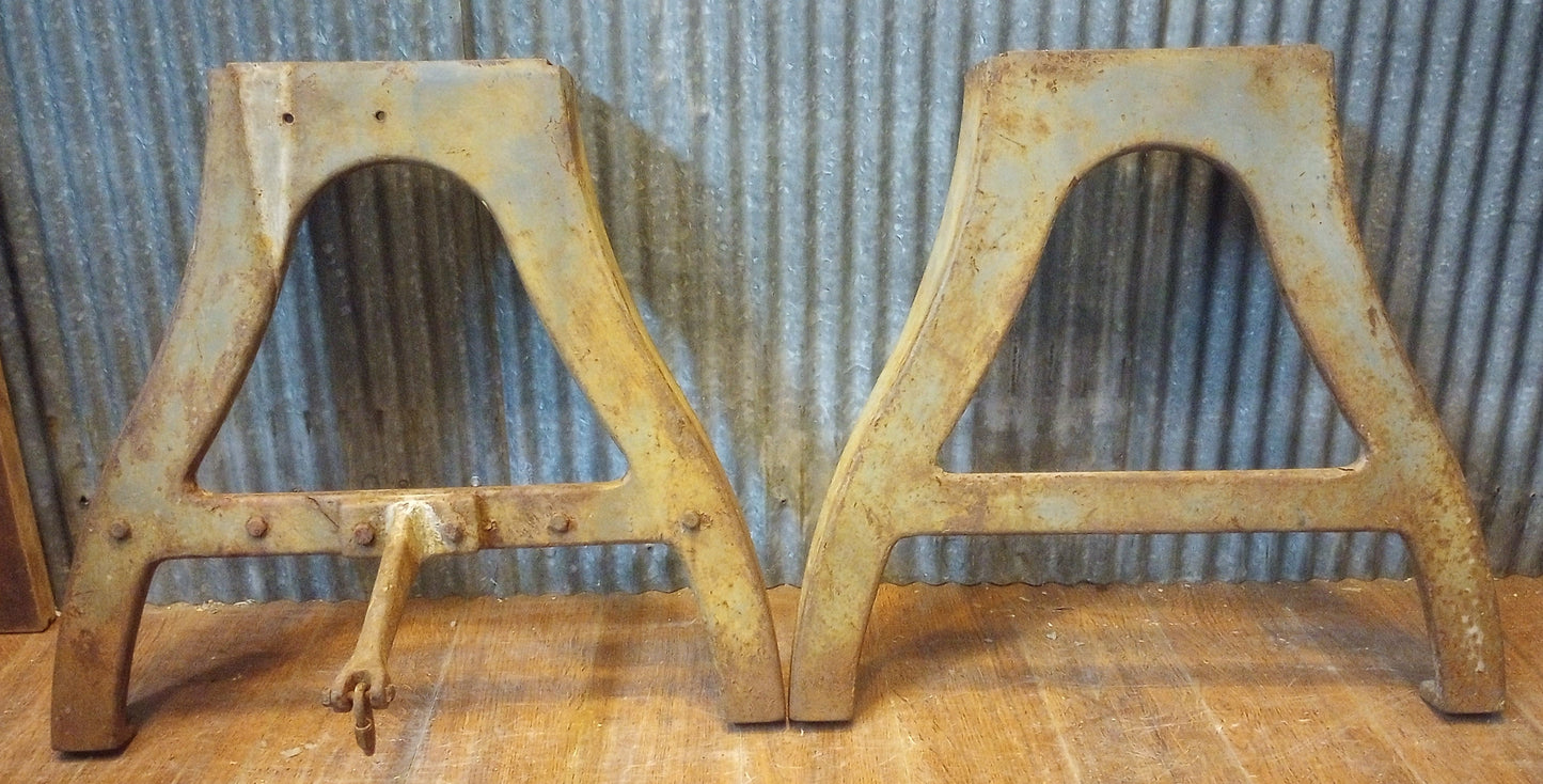 Pair of Cast Iron Machine Legs 21" Tall x 22 1/4 " Wide #GA-S070