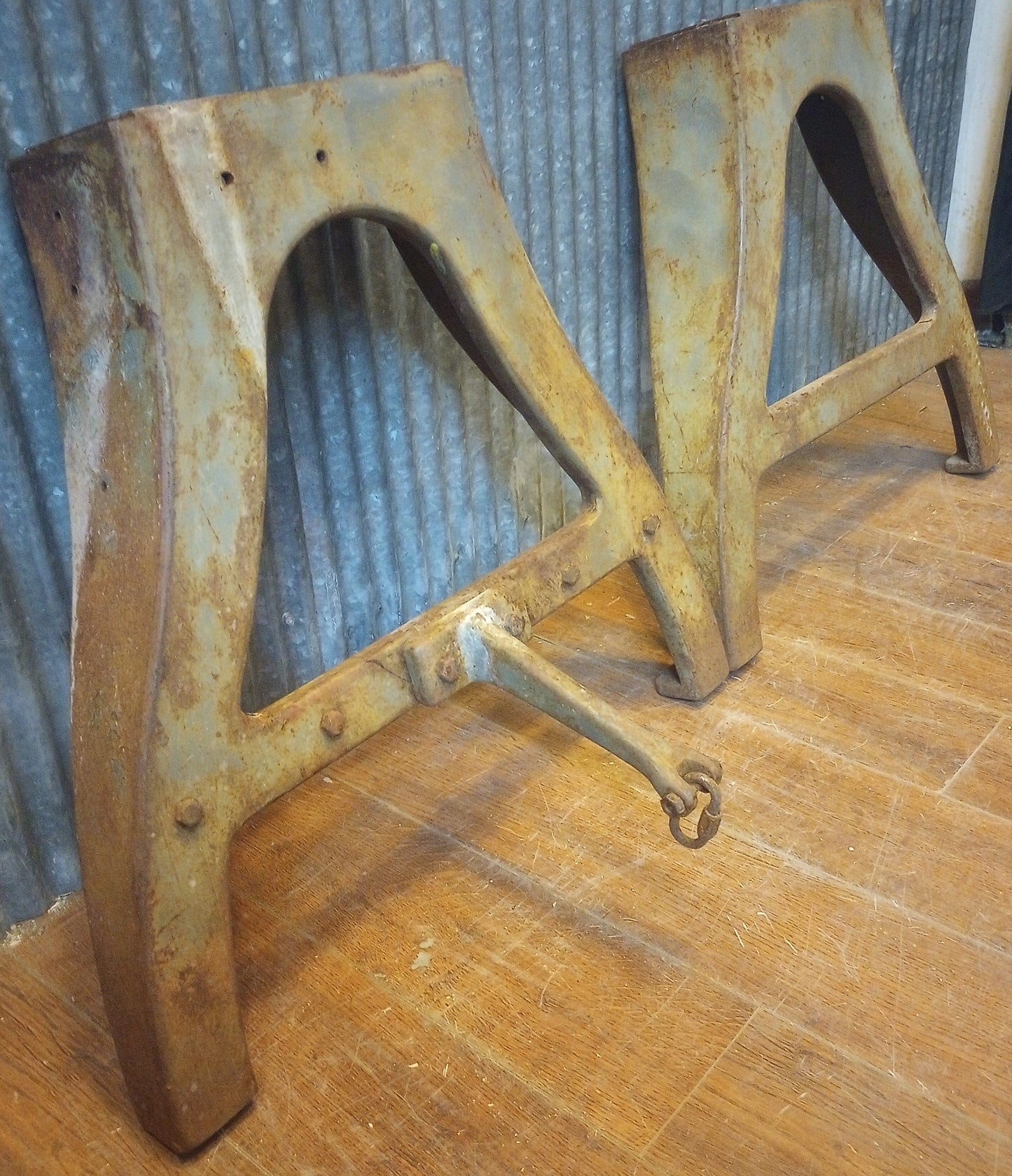 Pair of Cast Iron Machine Legs 21" Tall x 22 1/4 " Wide #GA-S070