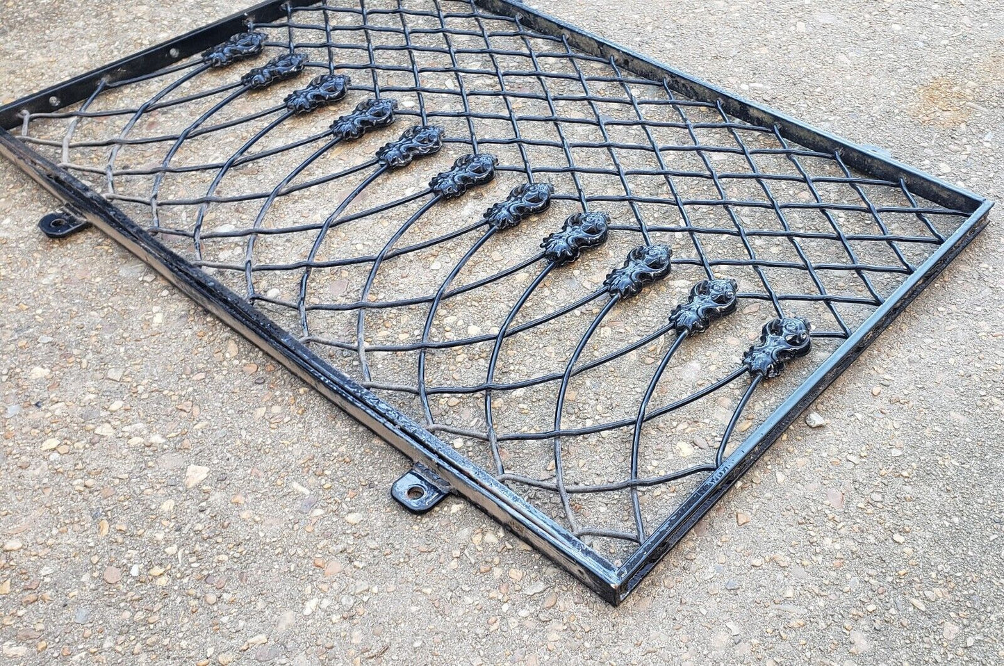 Restored Ornate Wrought Iron Gate Panel 34" x 21 1/2" GA9868