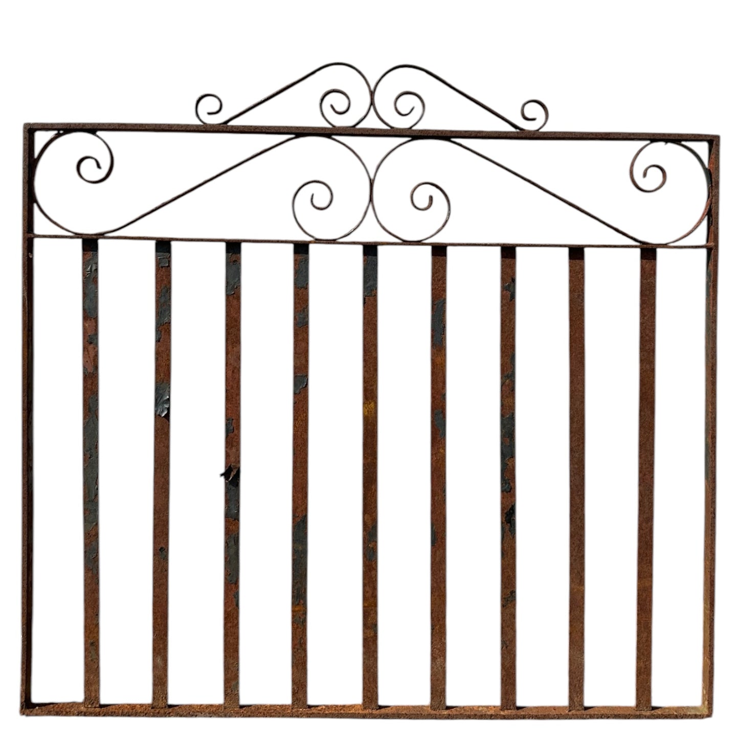 Antique Wrought Iron Gate w/ Scrollwork - 42" W x 40" T - GA20978