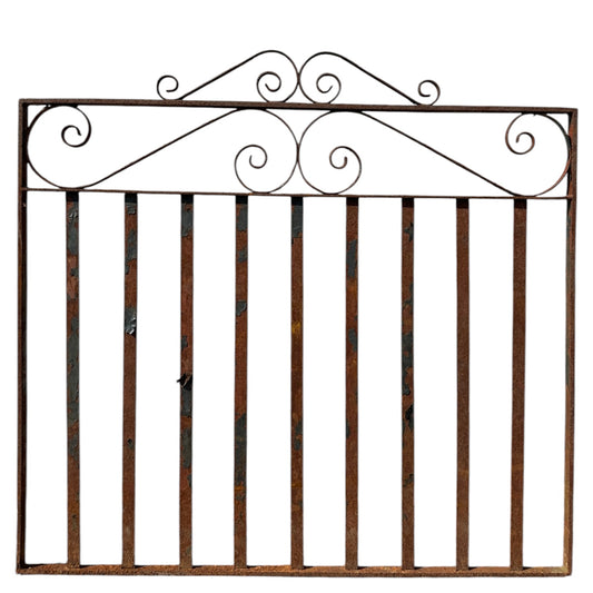 Antique Wrought Iron Gate w/ Scrollwork - 42" W x 40" T - GA20978
