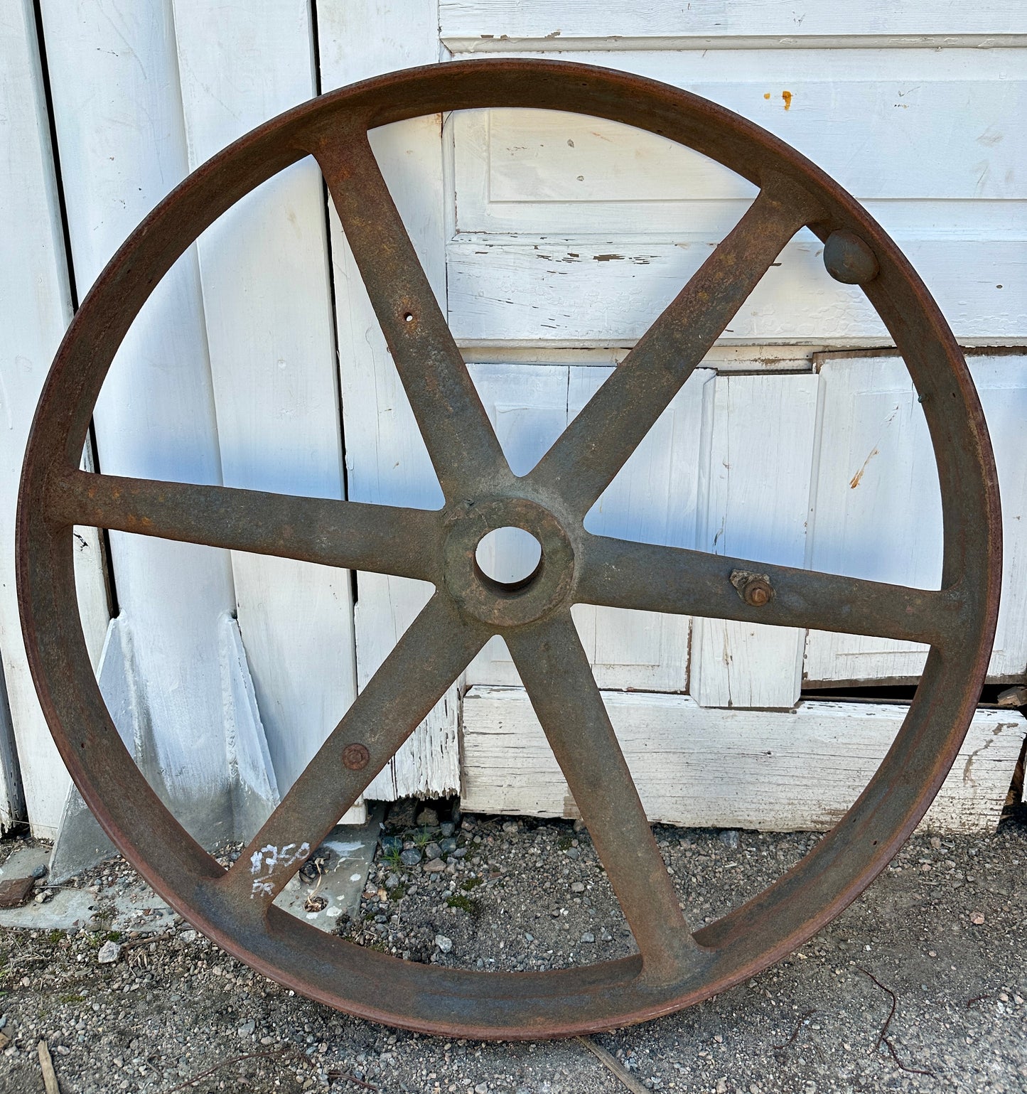 Pair of Industrial Cast Iron Pulley Wheels GA20931