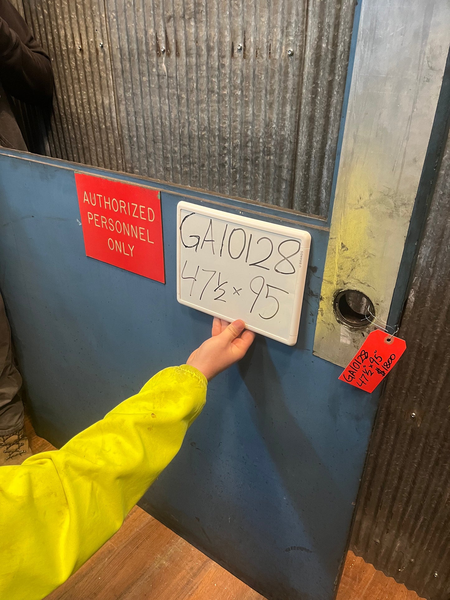 Glass Window Metal Factory Salvage Door 47 1/2 x 95 GA10128