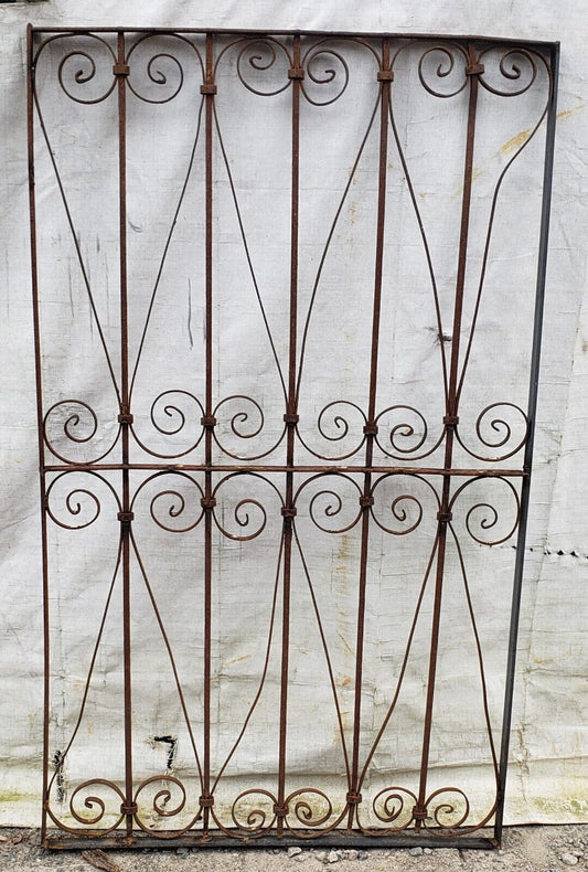 Wrought Iron Gate Panel with Heart Shaped Scrolls 33 1/4" W x 55" T GA9529