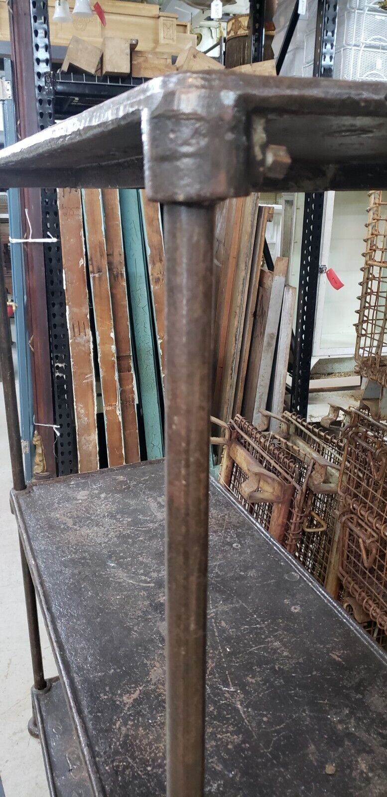 Salvaged Factory Cast Iron Three Tiered Etagere Shelf