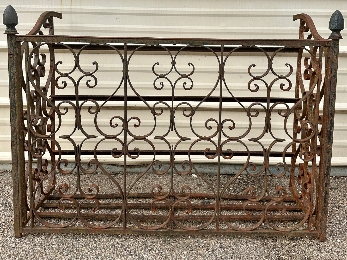 Antique Iron Three-Sided Balcony Railing Pair GA20525