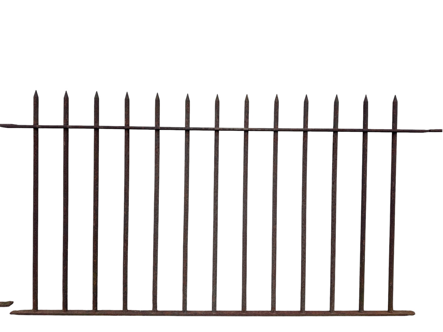 51 Ft of Antique Wrought Iron Spiked Fencing GA21060