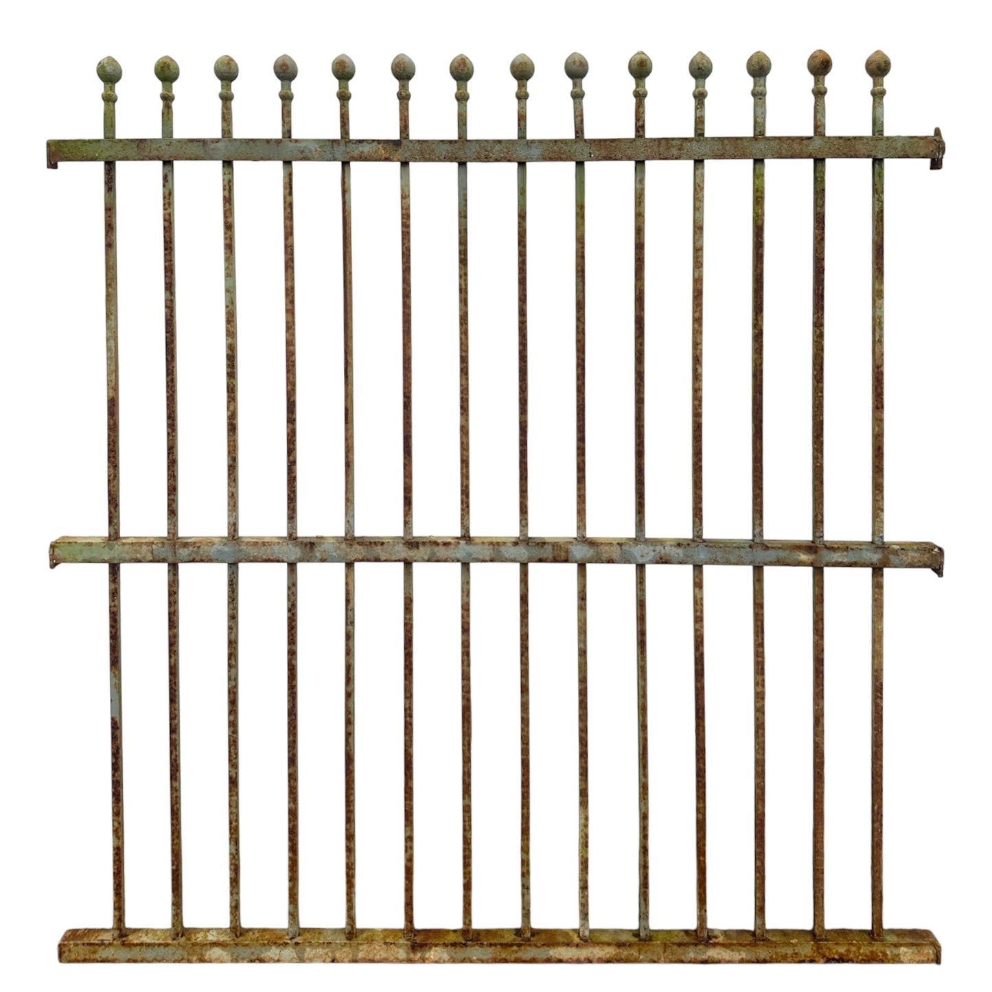 28 Ft of Antique Iron Fencing w/ Ball Point Finials GA21026
