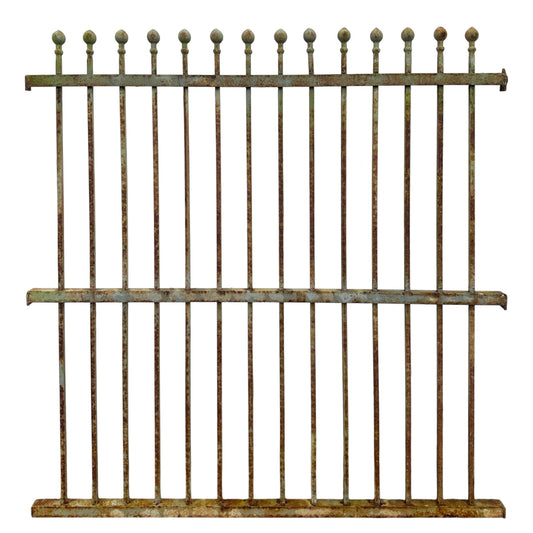 28 Ft of Antique Iron Fencing w/ Ball Point Finials GA21026