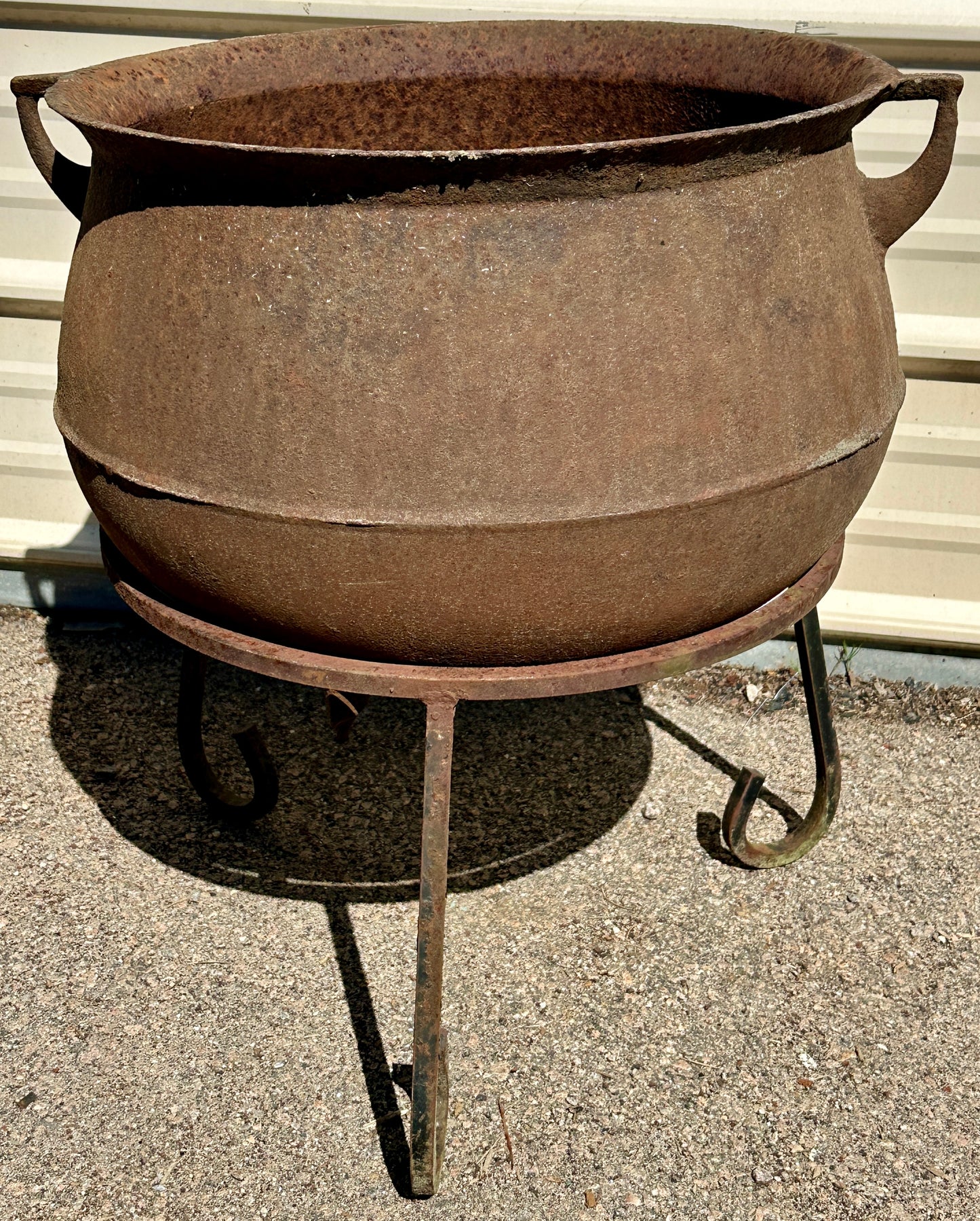 Antique Cast Iron Cauldron w/ Stand GA20891