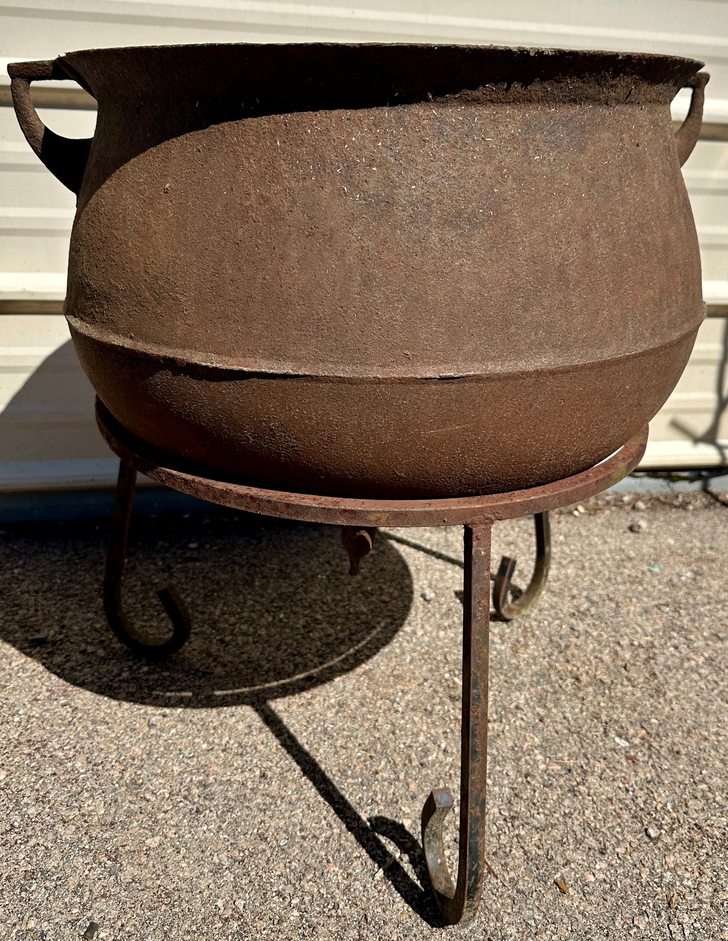 Antique Cast Iron Cauldron w/ Stand GA20891