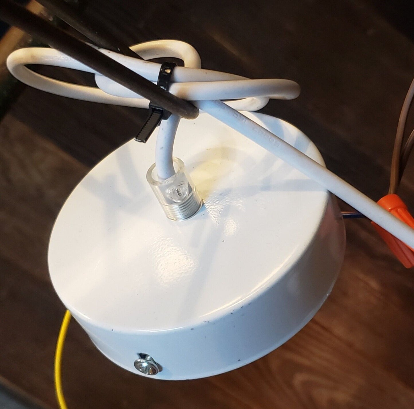 Repurposed Woven Steel Industrial Pendant Lights with Ceiling Caps