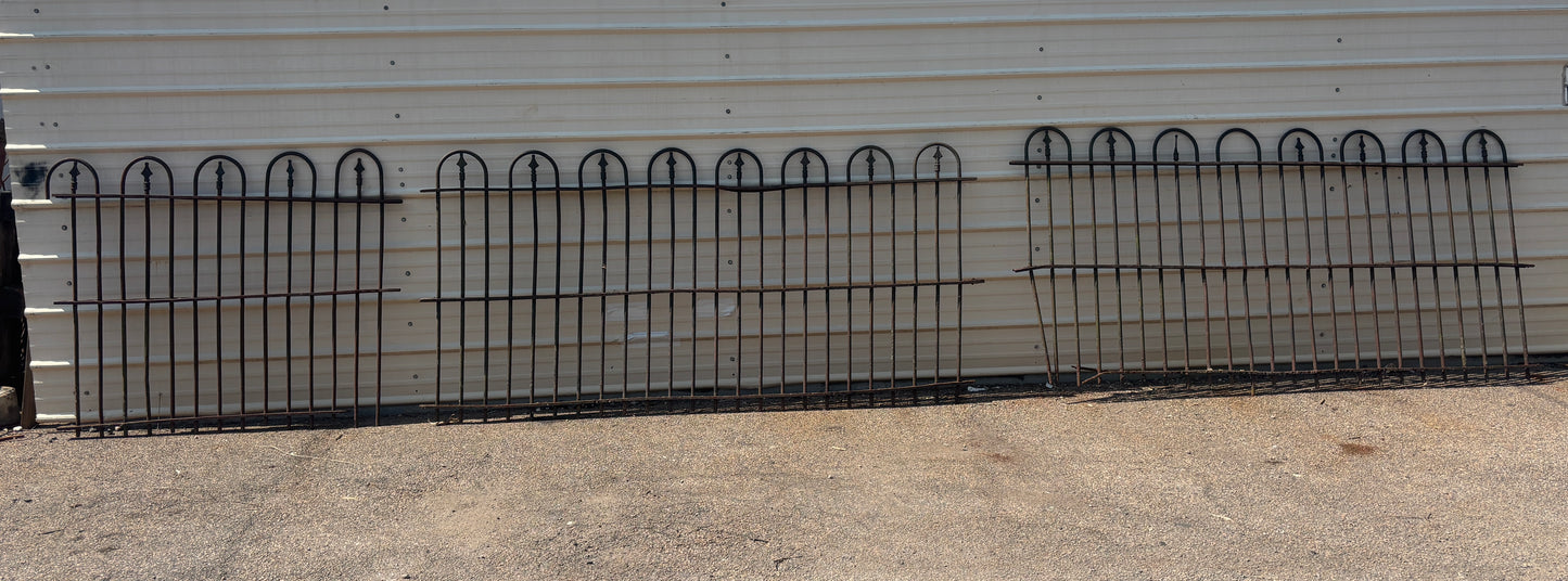 36 Feet of Wrought Iron Hairpin Fencing with Finials GA21251