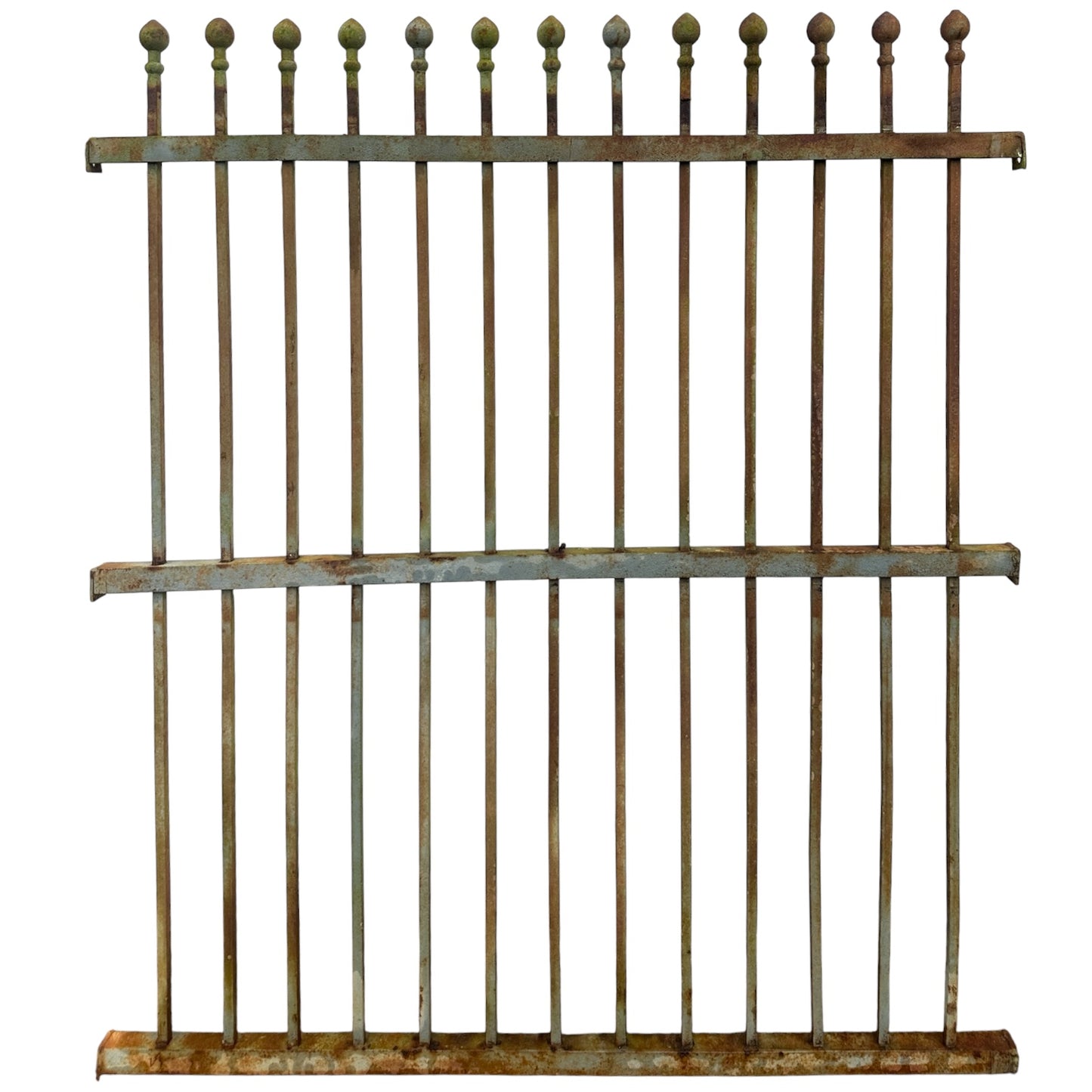 28 Ft of Antique Iron Fencing w/ Ball Point Finials GA21026