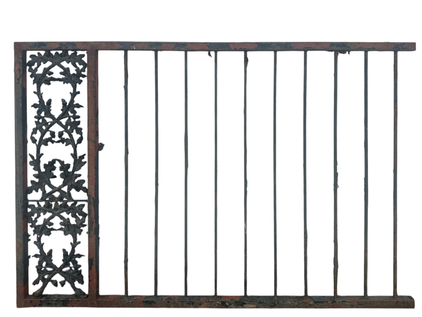 91 Ft of Antique Wrought Iron Fencing w/ Decorative Panels GA20999