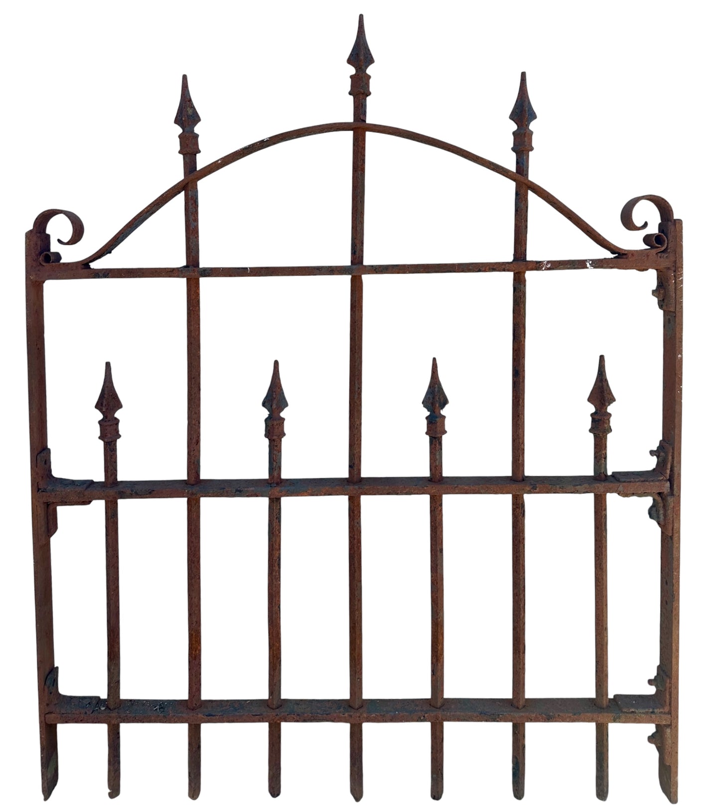 Antique Wrought Iron Garden Gate w/ Arrow Finials - 33" W x 39" T - GA21018