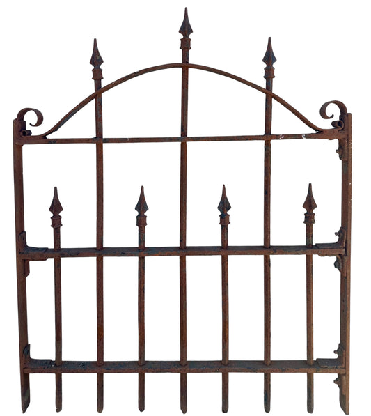 Antique Wrought Iron Garden Gate w/ Arrow Finials - 33" W x 39" T - GA21018