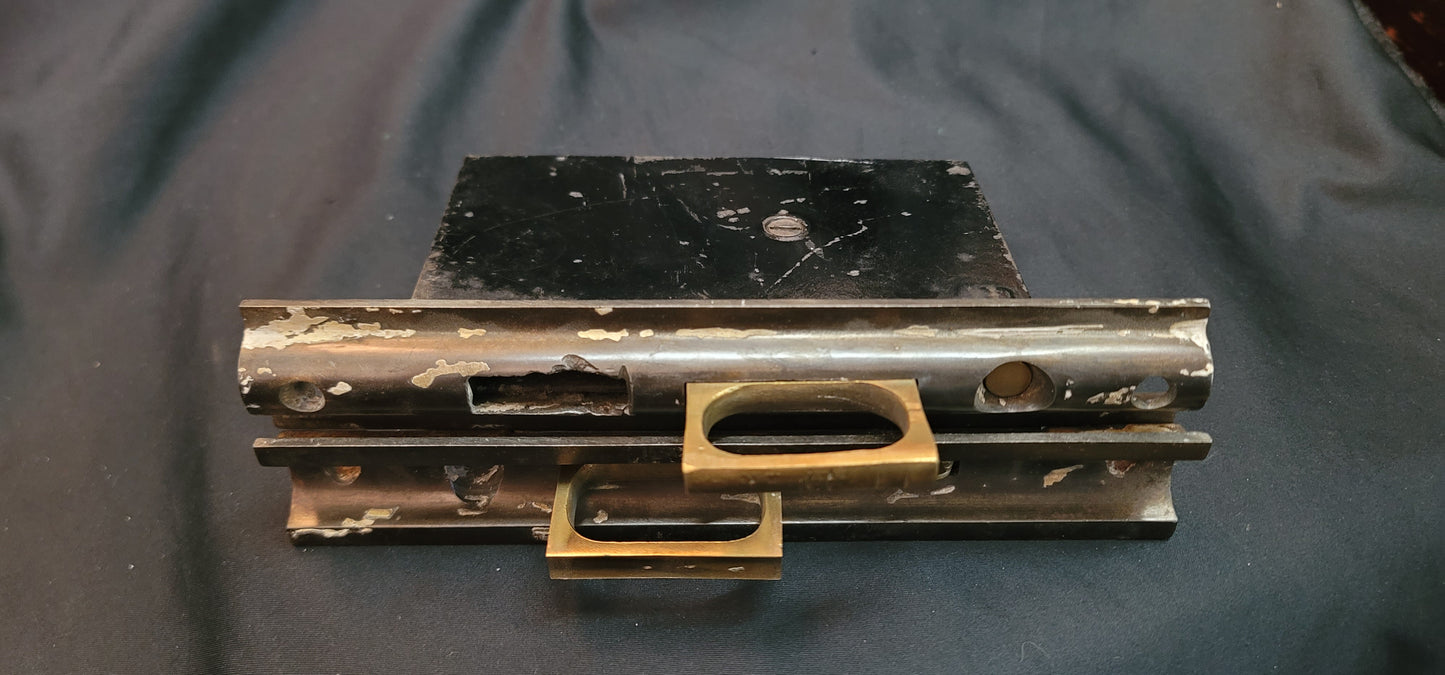 Brass Pocket Door Lock Set 7 5/16" x 1 1/4" x 5" T x 3 1/2" GS01043