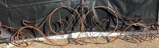 Large Ornate Wrought Iron Property Pediment 119" Long x 32" Tall GA10162