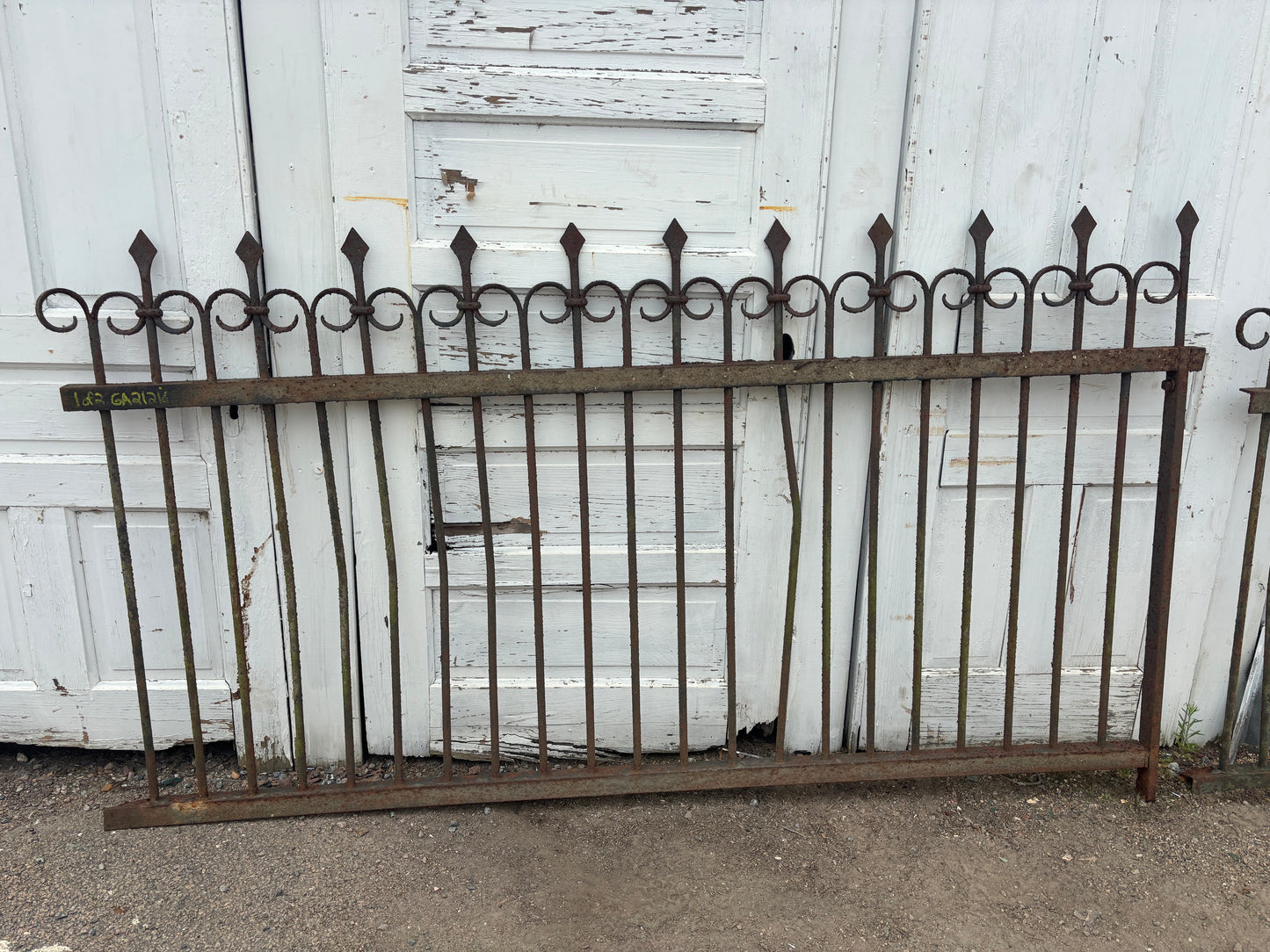 14 Feet of Wrought Iron Fence Panels with Finials GA21216