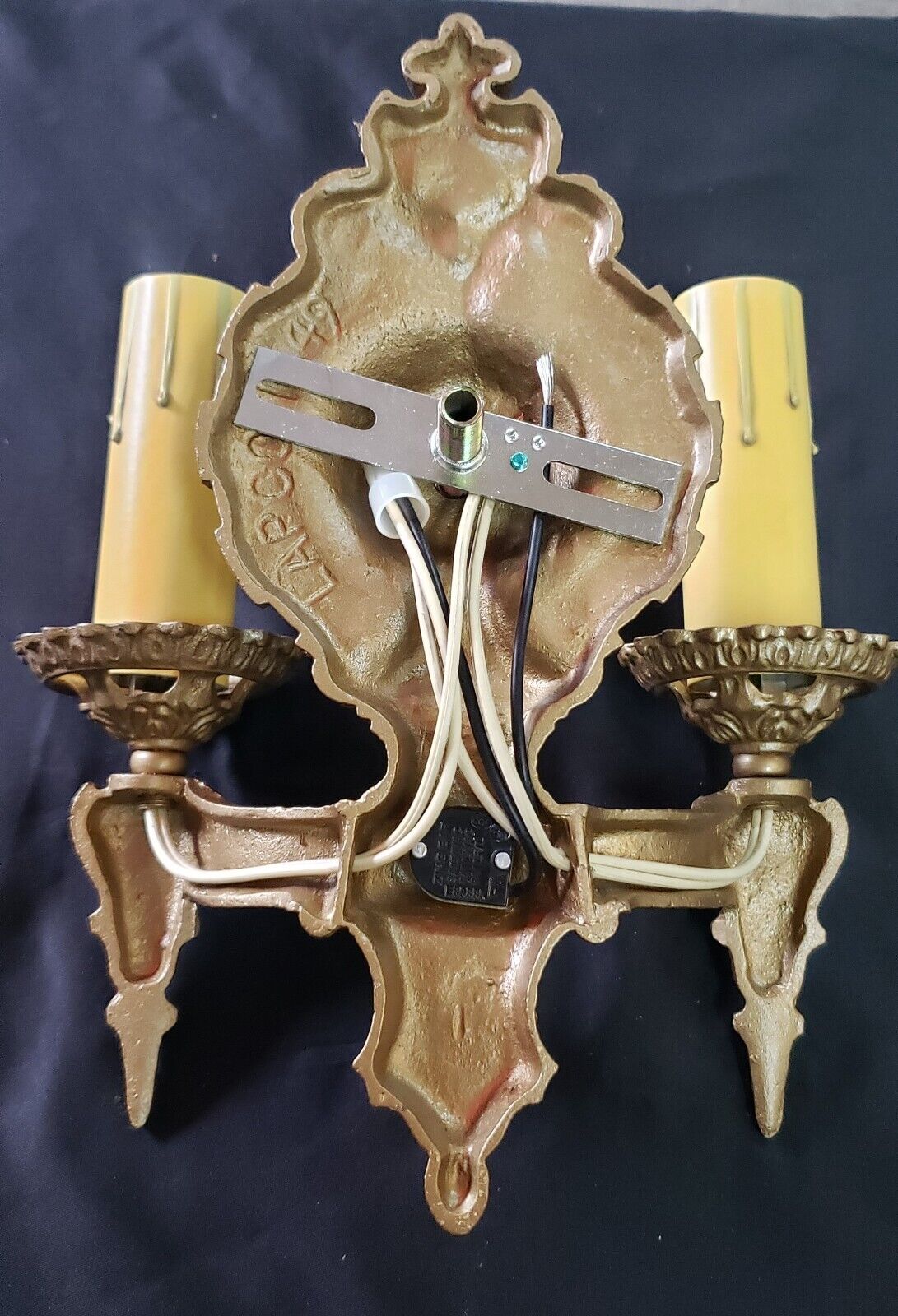 Restored Art Deco 3 Piece Cast Iron Sconce Set GA9489