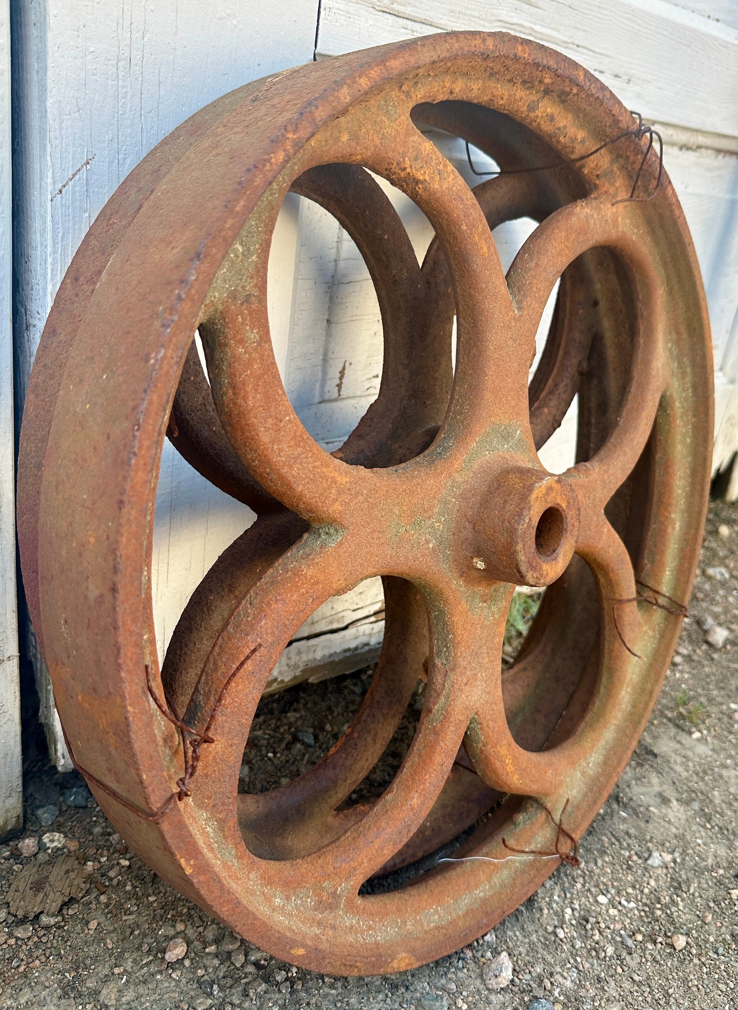 Pair of Industrial Cast Iron Cart Wheels GA20924