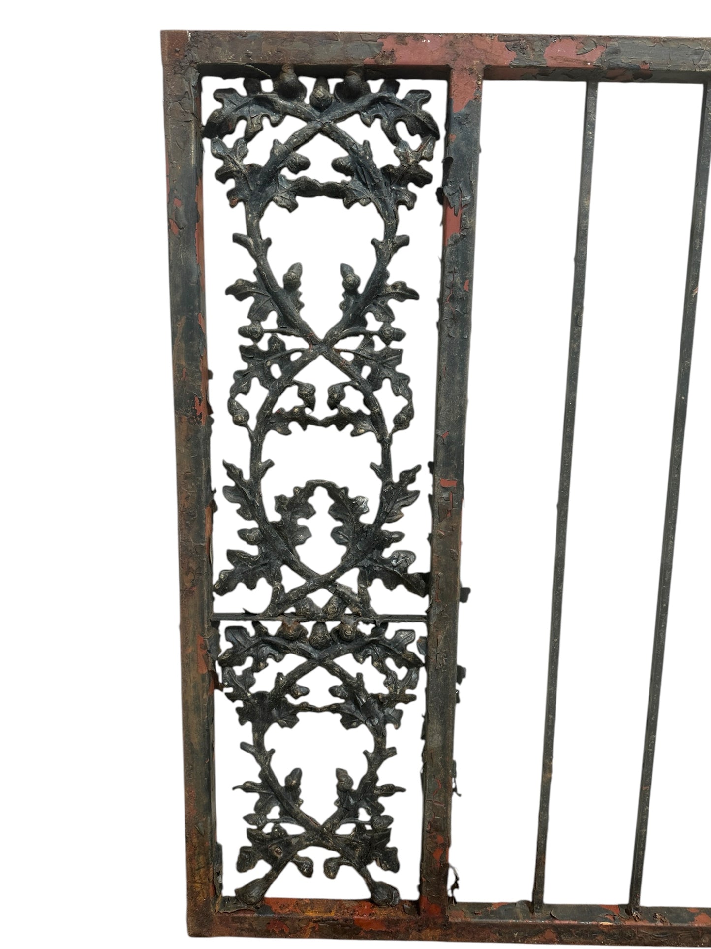91 Ft of Antique Wrought Iron Fencing w/ Decorative Panels GA20999