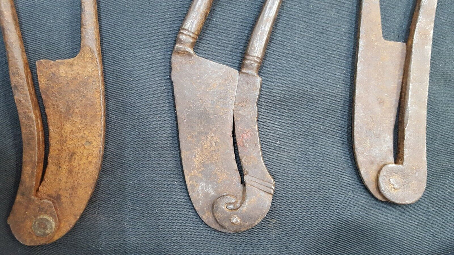 Set of 7 1800's Betel Iron Nut Cutters