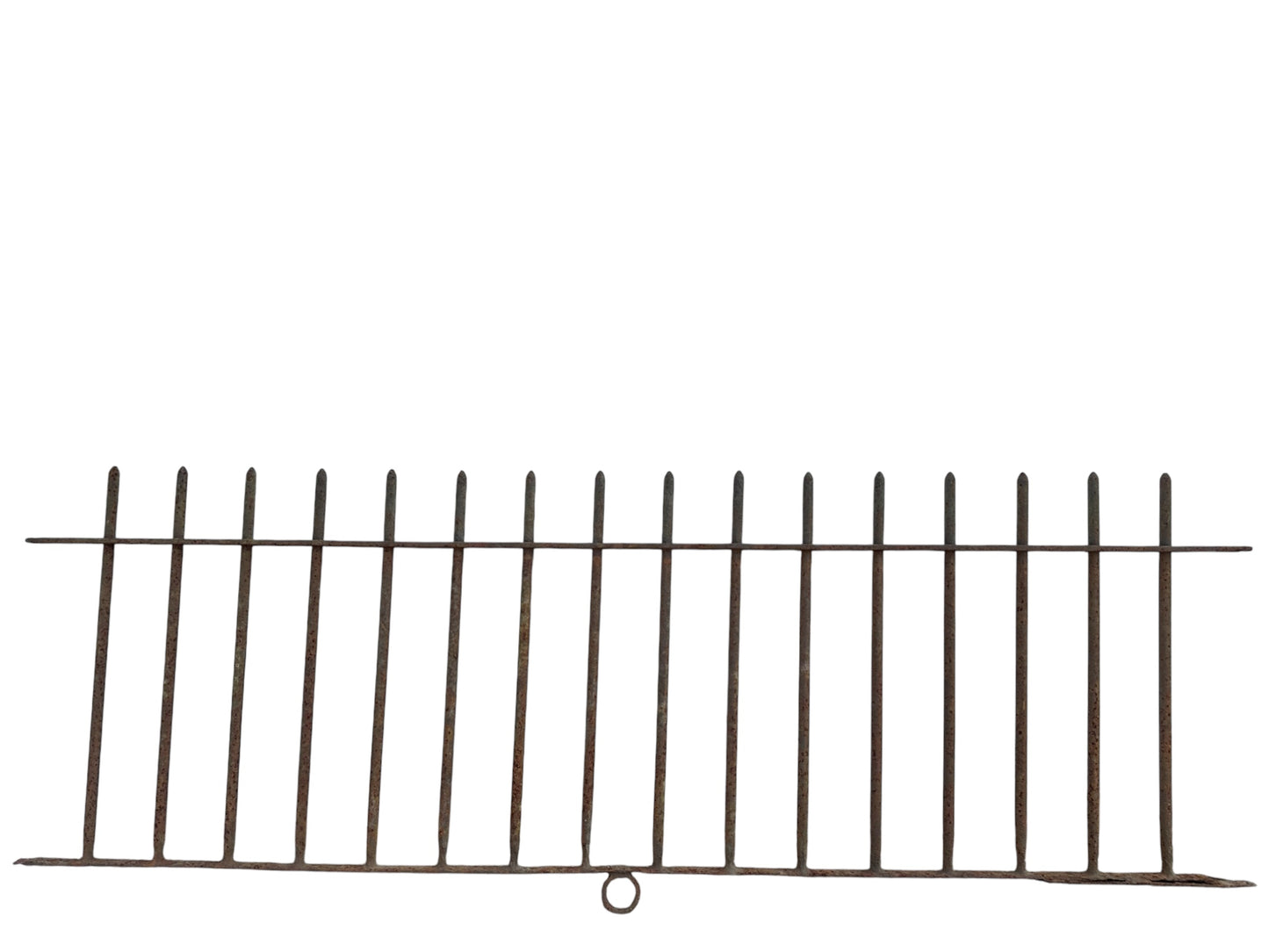 Antique Wrought Iron Picketed Fencing - 7 Ft Long x 27.75" Tall - GA21002