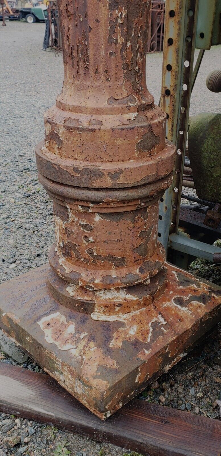 Rare & Ornate Cast Iron Fluted Pedestal 74" x 16" x 14" GA9789